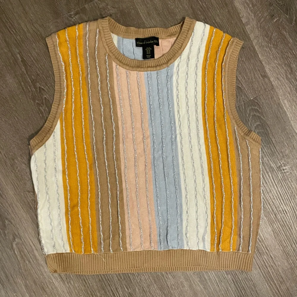 Anthropologie House of Harlow 1960 Striped Sleeveless Knit Sleeveless Top - Picture 2 of 5